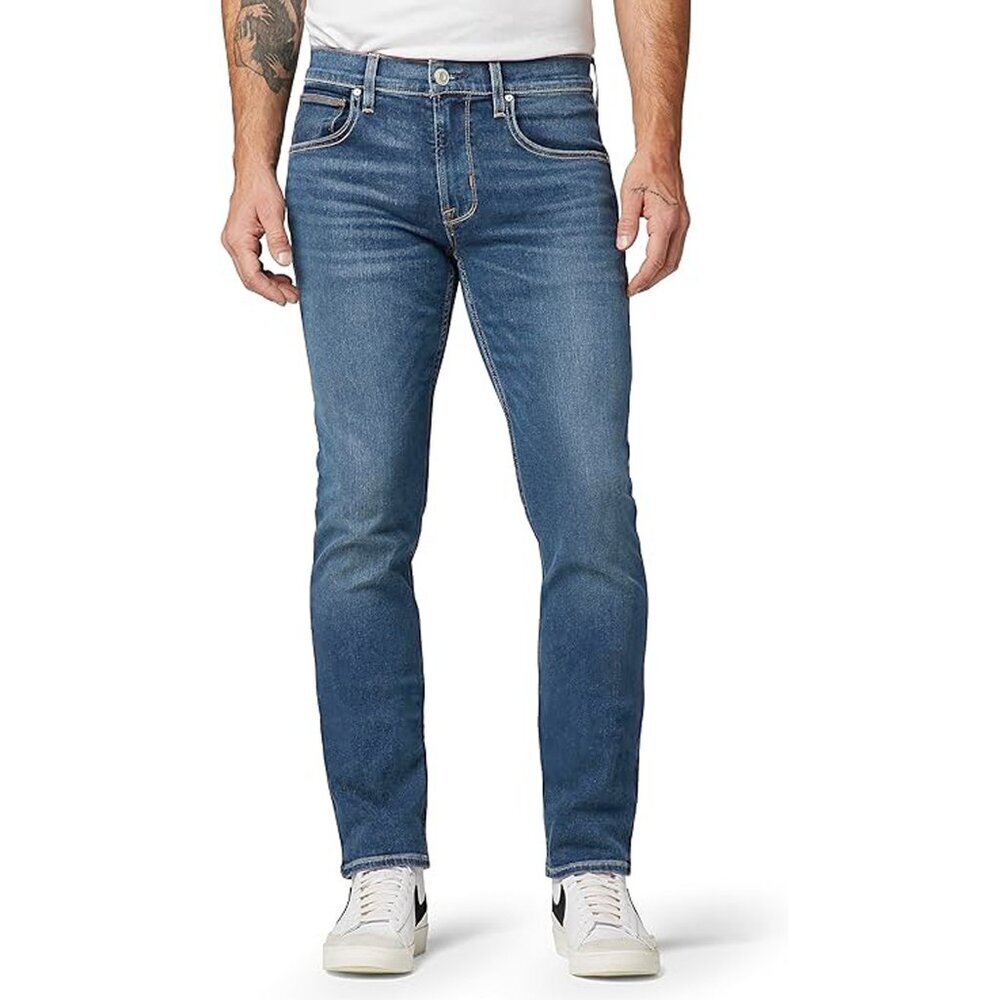 HUDSON Mens BLAKE Slim Straight Jeans Blue Denim Stretch Mid Rise Casual Zip